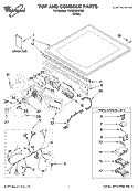 TOP AND CONSOLE PARTS Diagram and Parts List for YWED9200SQ0  Whirlpool Dryer