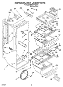 REFRIGERATOR LINER PARTS Diagram and Parts List for 3XES0FHGNS00  Whirlpool Refrigerator