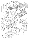 SHELF Diagram and Parts List for KTRS19KDAL01  KitchenAid Refrigerator