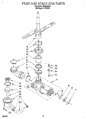 PUMP AND SPRAY ARM Diagram and Parts List for DU8450XB0  Whirlpool Dishwasher