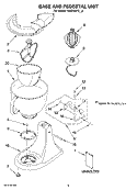 BASE AND PEDESTAL UNIT, OPTIONAL PARTS Diagram and Parts List for KSM160PSMC0  KitchenAid Mixer