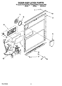 DOOR AND LATCH PARTS Diagram and Parts List for KUDK03CTSS2  KitchenAid Dishwasher
