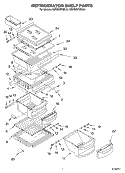 REFRIGERATOR SHELF Diagram and Parts List for KSRB25FKBL01  KitchenAid Refrigerator