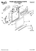 FRAME AND CONSOLE PARTS Diagram and Parts List for DU811SWPU0  Whirlpool Dishwasher