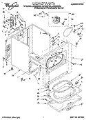 SECTION Diagram and Parts List for LER6638DZ0  Whirlpool Dryer