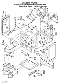 CHASSIS PARTS Diagram and Parts List for RF367LXSS4  Whirlpool Range