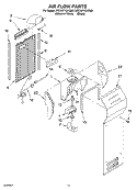 AIR FLOW Diagram and Parts List for 3XED0FHQKQ00  Whirlpool Refrigerator