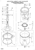 AGITATOR, BASKET AND TUB Diagram and Parts List for 6LBR7255AQ1  Whirlpool Washer
