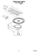 TURNTABLE PARTS Diagram and Parts List for YMH1170XSB1  Whirlpool Microwave