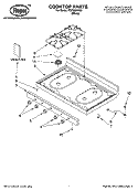 COOKTOP PARTS Diagram and Parts List for FGP305KW6  Roper Range