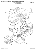VENTILATION PARTS Diagram and Parts List for KWVU205YBA2  KitchenAid Range Hood