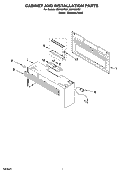 CABINET AND INSTALLATION PARTS Diagram and Parts List for IMH15XRS1  Whirlpool Microwave