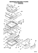 REFRIGERATOR SHELF PARTS Diagram and Parts List for KSRG25FKSS15  KitchenAid Refrigerator