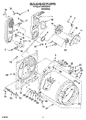 BULKHEAD PARTS Diagram and Parts List for LGC9000PW1  Whirlpool Dryer