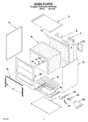 OVEN Diagram and Parts List for FGP305HW0  Roper Range