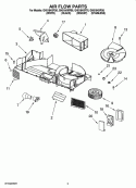 AIR FLOW PARTS Diagram and Parts List for GH5184XPS6  Whirlpool Microwave