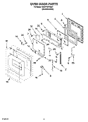 OVEN DOOR PARTS Diagram and Parts List for KDRP767RSS01  KitchenAid Range
