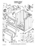 CABINET PARTS Diagram and Parts List for 3XWED5705SW3  Whirlpool Dryer