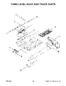 Third Level Rack And Track Parts Diagram and Parts List for KDTM604KBS1  KitchenAid Dishwasher