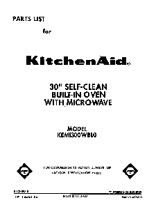 Front Cover Diagram and Parts List for KEMI300WBL0  KitchenAid Microwave Oven Combo