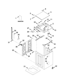 Top And Cabinet Parts Diagram and Parts List for 11028132410  Kenmore Washer