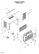CABINET PARTS Diagram and Parts List for ACM122XR0  Whirlpool Air Conditioner