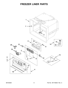 04 - Freezer Liner Parts Diagram and Parts List for WRFC9636RV00  Whirlpool Refrigerator