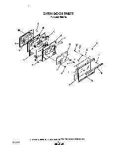 Oven Door Diagram and Parts List for N9457*5  Roper Range
