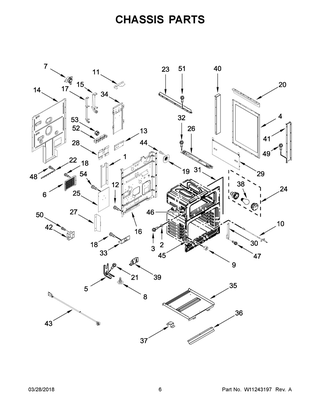 Chassis Parts Diagram and Parts List for YKFID500ESS2  Whirlpool Range