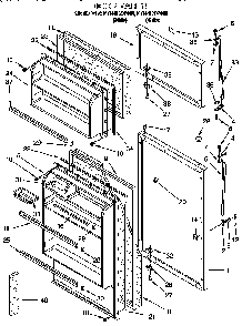 Door Diagram and Parts List for RT14HDXDN05  Roper Refrigerator