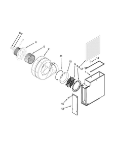 Blower Unit Parts Diagram and Parts List for KGCD807XBL02  KitchenAid Cooktop