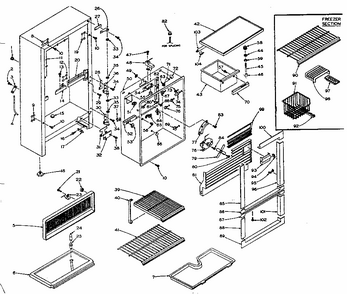 Cabinet Parts Diagram and Parts List for 106S14FSL  Kenmore Refrigerator