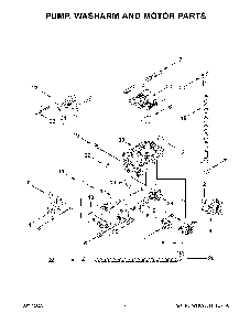 Pump, Washarm And Motor Parts Diagram and Parts List for KDTM804KBS2  KitchenAid Dishwasher