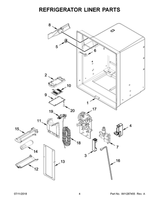 Refrigerator Liner Parts Diagram and Parts List for IX7DDEXGZ002  Whirlpool Refrigerator