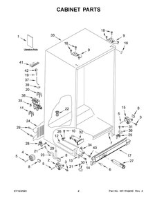 02 - Cabinet Parts Diagram and Parts List for ASI2175GRW10  Whirlpool Refrigerator