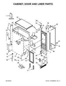 Cabinet, Door And Liner Parts Diagram and Parts List for KUIX505EBS0  KitchenAid Ice Maker