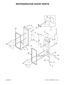 Refrigerator Door Parts Diagram and Parts List for WRF992FIFH00  Whirlpool Refrigerator