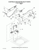 CONTROLS AND WATER INLET PARTS Diagram and Parts List for WTW4750YQ0  Whirlpool Washer