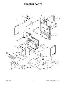 Chassis Parts Diagram and Parts List for MER6600FW3  Whirlpool Range