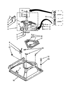 Machine Base Parts Diagram and Parts List for 7MWGT3300EQ0  Whirlpool Washer Dryer Combo