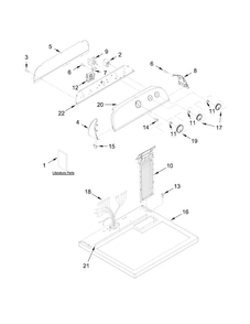 Top And Console Parts Diagram and Parts List for WED4815EW1  Whirlpool Dryer