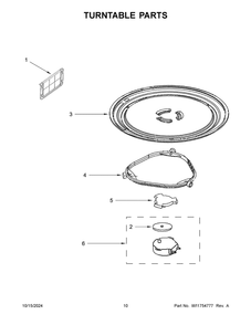 06 - Turntable Parts Diagram and Parts List for WMMS3130RS00  Whirlpool Microwave