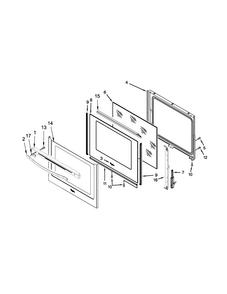 Door Parts Diagram and Parts List for WEC530H0DW0  Whirlpool Range