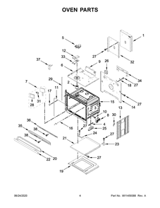 Oven Parts Diagram and Parts List for KODE300ESS05  Whirlpool Microwave Oven Combo