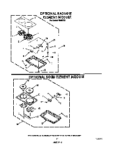 ^radiant Element Module Diagram and Parts List for N9457*3  Roper Range