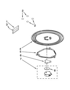 Turntable Parts Diagram and Parts List for WMH1163XVS6  Whirlpool Microwave