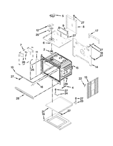 Upper Oven Parts Diagram and Parts List for KEBS209BSP01  KitchenAid Wall Oven