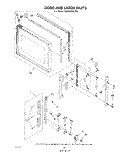 DOOR AND LATCH Diagram and Parts List for RM955PXLW2  Whirlpool Microwave Oven Combo