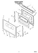 DOOR PARTS, OPTIONAL PARTS Diagram and Parts List for RME32303  Roper Range