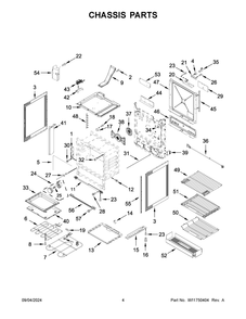 03 - Chassis Parts Diagram and Parts List for YKSEB900EWH7  Whirlpool Range